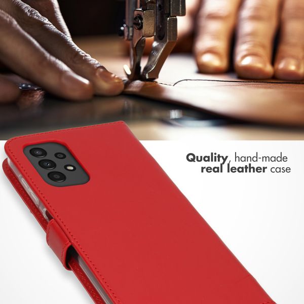 Selencia Echtleder Klapphülle Samsung Galaxy A13 (4G) - Rot