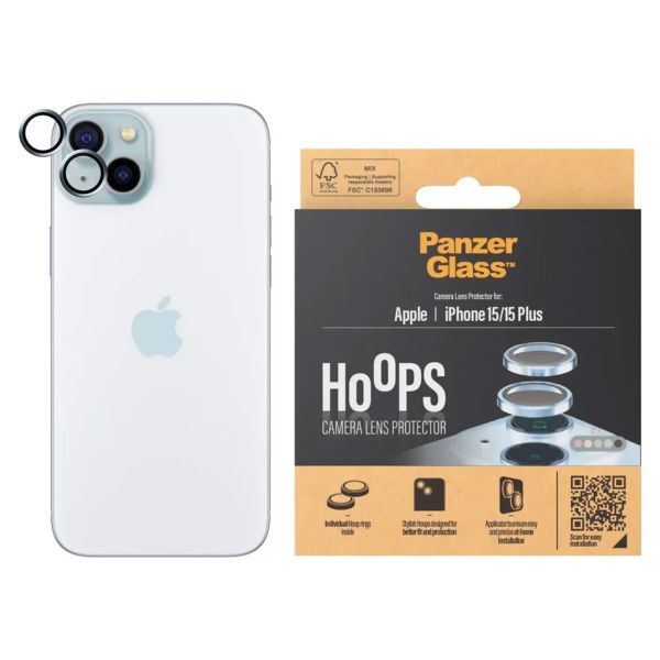 PanzerGlass Kameraprotektor Hoop Optic Rings für das iPhone 15 / 15 Plus - Blue