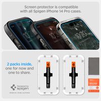 Spigen GLAStR Fit Displayschutzfolie  + Applicator 2-pack für das Apple iPhone 14 Pro