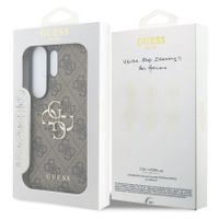 Guess 4G Leather Back Cover mit MagSafe Samsung Galaxy S26 Ultra - Gold Edge - Brown