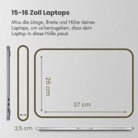 Accezz Laptop Hülle 15-16 Zoll - Laptop Sleeve - Grün