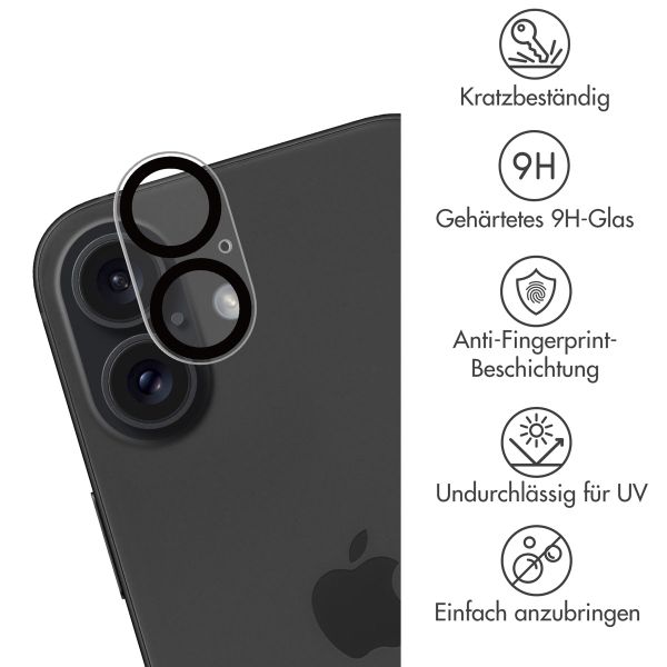 imoshion Kameraprotektor aus Glas 2er-Pack für das Apple iPhone 16 / 16 Plus - Schwarz