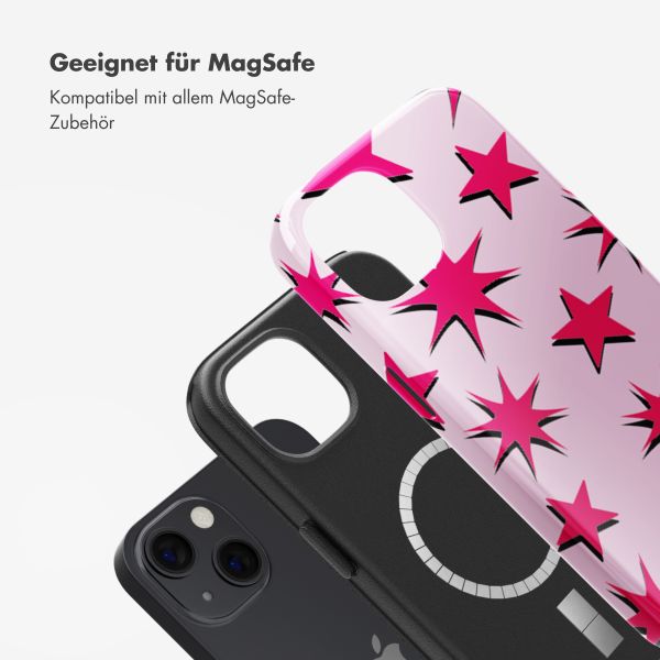 Selencia Vivid Tough Back Cover MagSafe für das iPhone 13 - Stars Rubine Red Light Pink