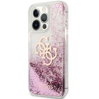 Guess 4G Logo Liquid Glitter Back Cover für das iPhone 13 Pro Max - Pink