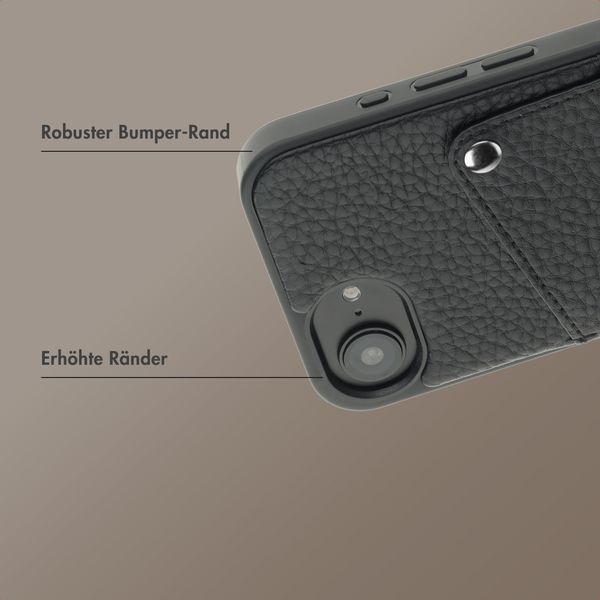 Selencia Riva Back Cover mit Kartenfach Apple iPhone 16e - Schwarz