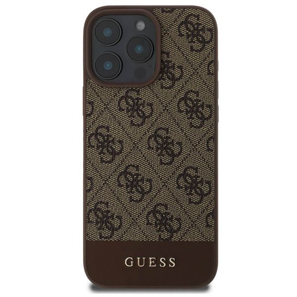 Guess Bottom Stripe 4G Back Cover Apple iPhone 16 Pro Max - Braun