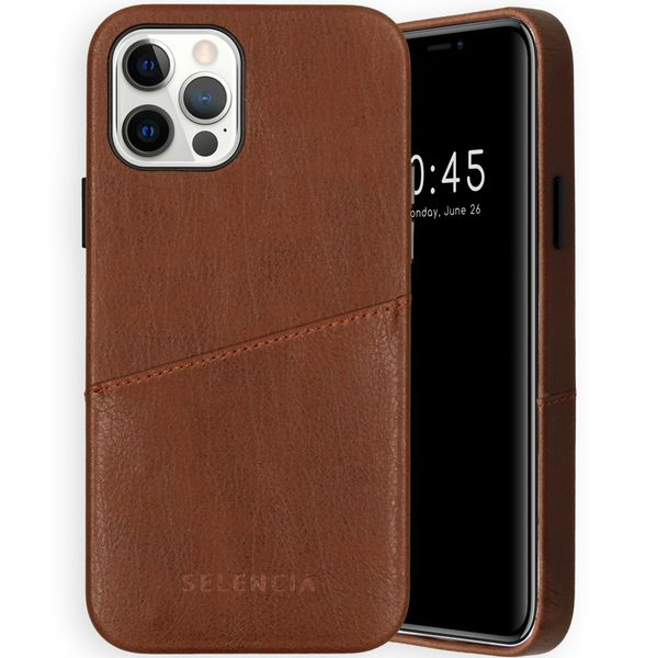 Selencia Vayu Veganes Leder-Backcover iPhone 12 (Pro) - Braun