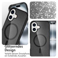 imoshion Sparkle Back Cover mit MagSafe für das Apple iPhone 16 - Glitzer Schwarz