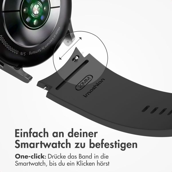 imoshion Silikonarmband für Samsung Galaxy Watch 4 / 5 / 6 / 7 (20 mm) - Schwarz