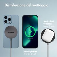 Accezz Wireless Charger USB-C - Drahtloses MagSafe- und Qi2-Ladegerät - 1 Meter - Schwarz