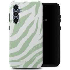 Selencia Vivid Tough Back Cover für das Samsung Galaxy S23 FE - Colorful Zebra Sage Green