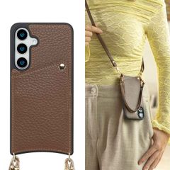 Selencia Nova HandyHülle mit Kordel und Kartenhalter Samsung Galaxy S24 / S25 - Mocha Brown