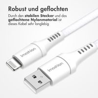 imoshion Magnetisches geflochtenes Kabel – USB-A auf Lightning – 1 Meter – Weiß