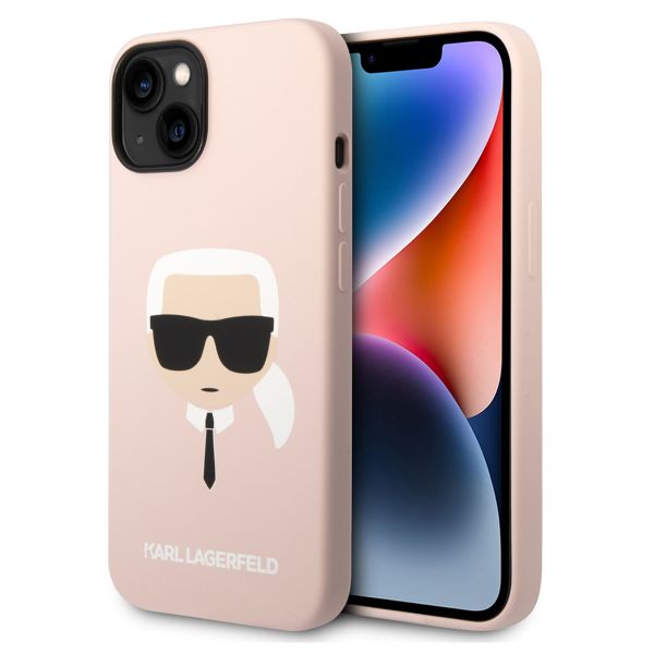 Karl Lagerfeld Karl's Head Liquid Silikonhülle MagSafe iPhone für das 14 - Rosa