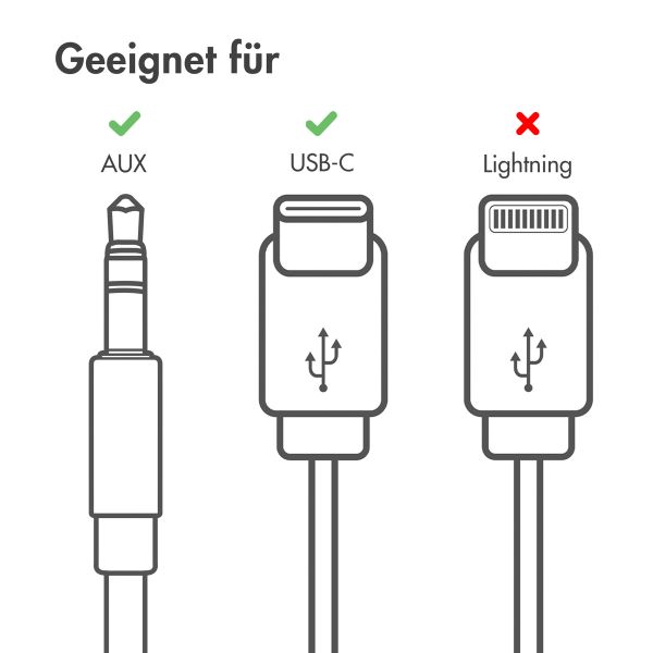 imoshion ﻿AUX-Kabel – 3,5 mm/Audio-Klinkenbuchse auf USB-C-Kabel – Stecker auf USB-C – 1 Meter – Schwarz