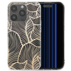 imoshion Design Hülle Apple iPhone 15 Pro - Golden Leaves Transparent