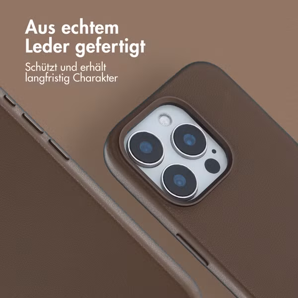 Accezz MagSafe Leather Backcover Apple iPhone 15 Pro - Kaffeebraun