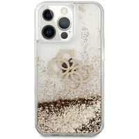 Guess 4G Logo Liquid Glitter Back Cover für das iPhone 13 Pro - Gold