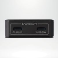 Accezz Ultra Slim GaN Ladegerät - 2x USB-C - 65 W - Schwarz