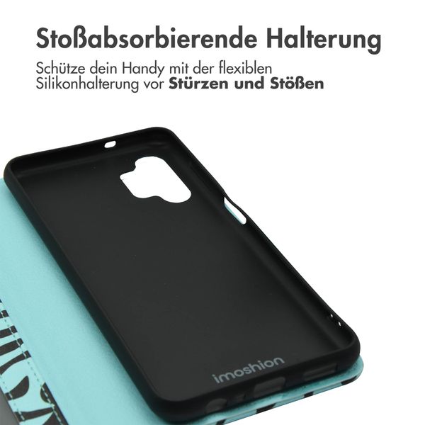 imoshion Design Klapphülle Samsung Galaxy A13 (5G) - Black Blue Stripes