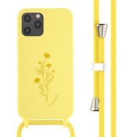 imoshion Silikonhülle design mit Band für das iPhone 12 (Pro) - Flower Yellow