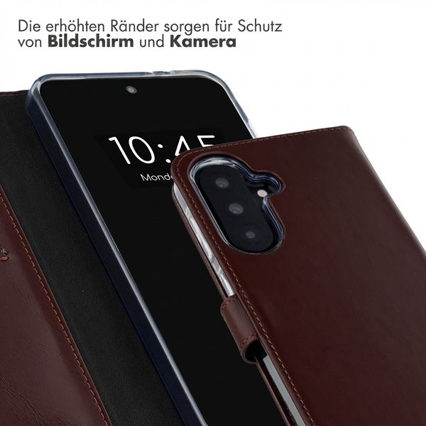Selencia Echtleder Klapphülle Samsung Galaxy A37 (5G) - Dunkelbraun
