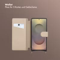 Selencia Riva Bookcase mit MagSafe und Handgelenkband Samsung Galaxy S25 Ultra - Beige