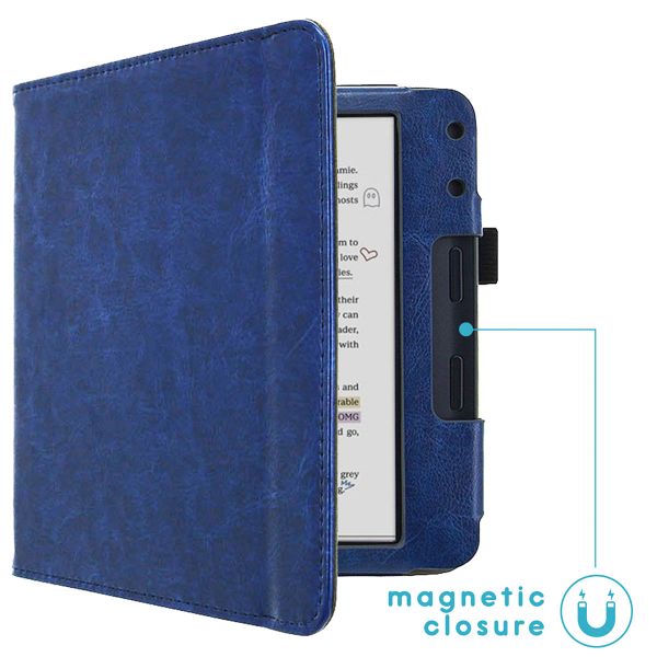 imoshion Vegan Leather Klapphülle Kobo Libra Colour - Dunkelblau
