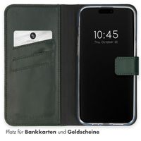 Selencia Echtleder Klapphülle Apple iPhone 15 Pro Max - Grün