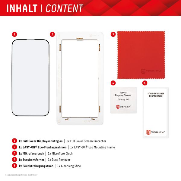 Displex Bildschirmschutzfolie Real Glass Full Cover für das Xiaomi Redmi Note 12 - Transparent