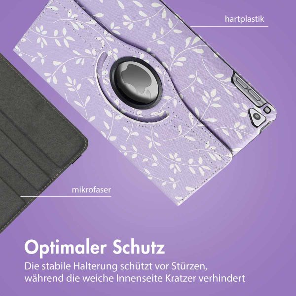 imoshion 360° drehbare Design Klapphülle Apple iPad 6 (2018) 9.7 Zoll / iPad 5 (2017) 9.7 Zoll / Air 2 (2014)/Air 1 (2013) - Lavender Flowers