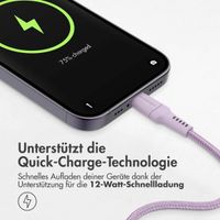 imoshion ﻿Lightning- auf USB-Kabel – nicht MFi-zertifiziert – Geflochtenes Gewebe – 1 m – Lila