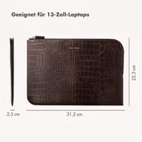 Selencia Croco Laptop Hülle 13 Zoll - Laptop Sleeve - Choco Brown