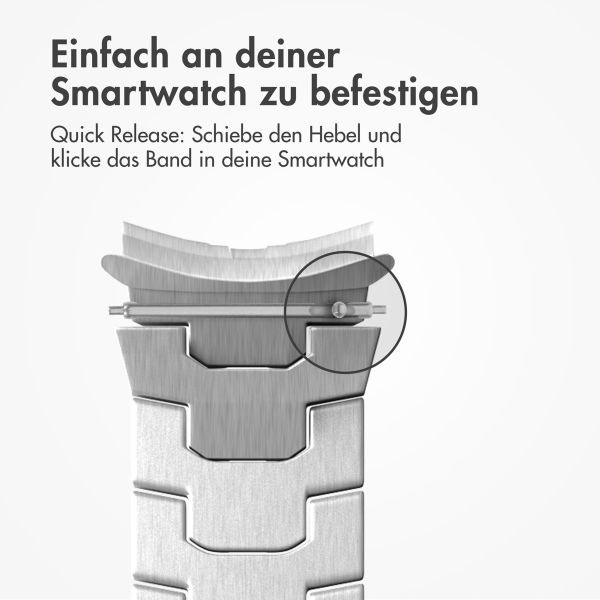 Accezz Steel Band für das  Samsung Galaxy Watch 4 / 5 / 6 / 7 / FE (20 mm) - Silber