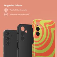 Selencia Vivid Backcover Samsung Galaxy A15 (5G/4G) - Wavy Swirl Orange Fern