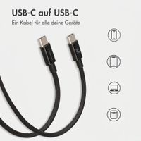 imoshion Wandladegerät - Netzteil - 2x USB-C 40 W + geflochtenes USB-C-zu-USB-C-Kabel 100 W - 1 Meter - Schwarz