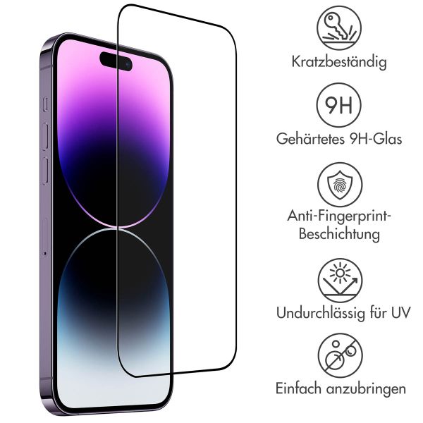 Accezz Full Cover Screen Protector aus gehärtetem Glas für das iPhone 15 Pro Max