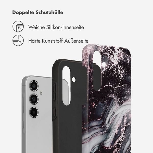 Selencia Vivid Tough Back Cover für das Samsung Galaxy A55 - Chic Marble Black