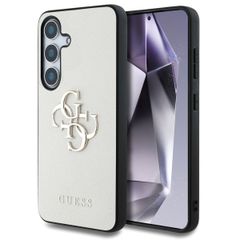 Guess 4G Metal Logo Saffiano Backcover Samsung Galaxy S25 - Beige