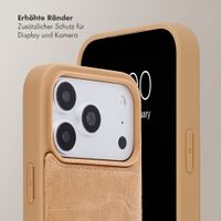 Selencia Nova Croco HandyHülle mit Kordel und Kartenhalter Apple iPhone 18 Pro Max / 17 Pro Max - Toasted Almond