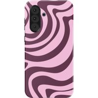 Selencia Vivid Back Cover Samsung Galaxy A36 / A56 - Wavy Swirl Pink Plum