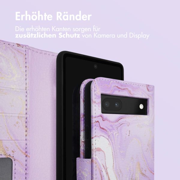 imoshion ﻿Design Klapphülle für das Google Pixel 6a - Purple Marble