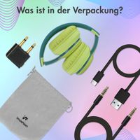 imoshion Kabellose Kinderkopfhörer LED Light - Dezibelbegrenzer - Mit AUX-Kabel - Petrol Green / Lime