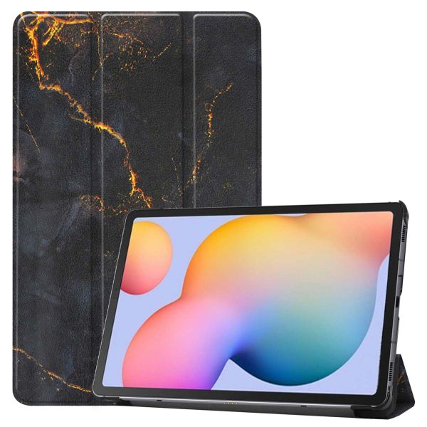 imoshion Design Trifold Klapphülle für das Samsung Galaxy Tab S6 Lite (2020/2022/2024) - Black Marble