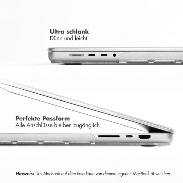 Selencia Glitzer Cover für das Apple MacBook Neo 13 Zoll (2026) A18 - Transparent