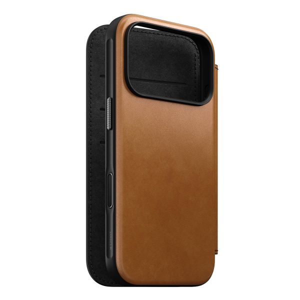 Nomad Modern Leather Folio Klapphülle Apple iPhone 17 Pro - English Tan