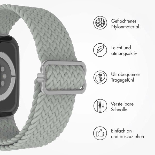 imoshion Gewebtes Nylonarmband für das Apple Watch Series 1 bis 9 / SE (38/40/41 mm) | Series 10 / 11 (42 mm) - Grau