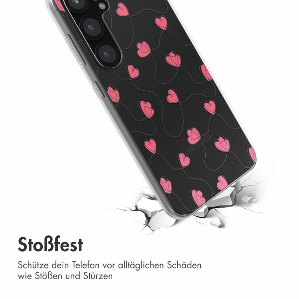 imoshion  Design Hülle für das Samsung Galaxy S25 - Dusty Rose Connected Hearts