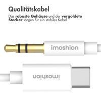 imoshion ﻿AUX-Kabel – 3,5 mm/Audio-Klinkenbuchse auf USB-C-Kabel – Stecker auf USB-C – 1 Meter – Weiß