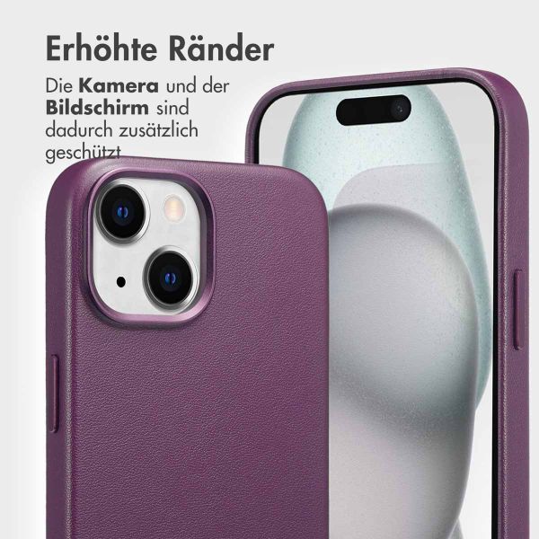 Accezz 2-in-1 Klapphülle aus Leder mit MagSafe für das iPhone 15 - Heath Purple